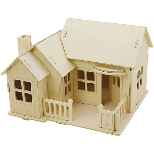 3D Wooden House with Terrace Kit