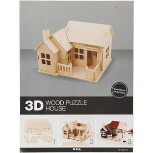 3D Wooden House with Terrace Kit