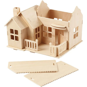 3D Wooden House with Terrace Kit