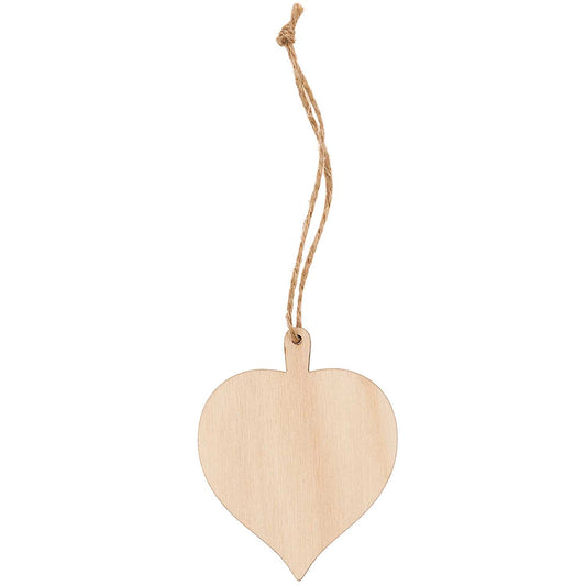 Wooden pendant linden leaf natural 6.1x7.8cm