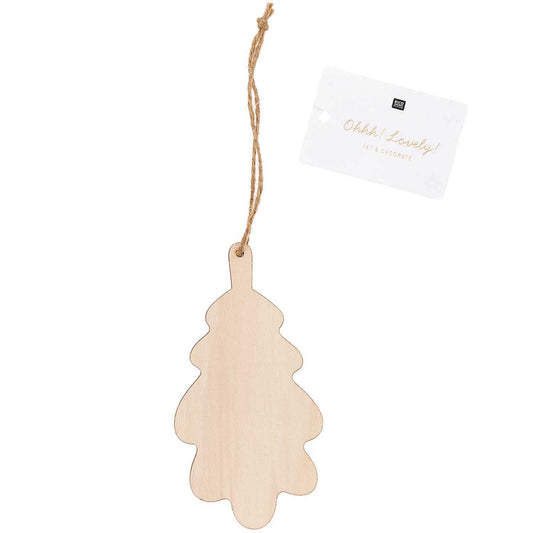 Ohhh! Lovely! Wooden pendant oak leaf natural 6x11.4cm