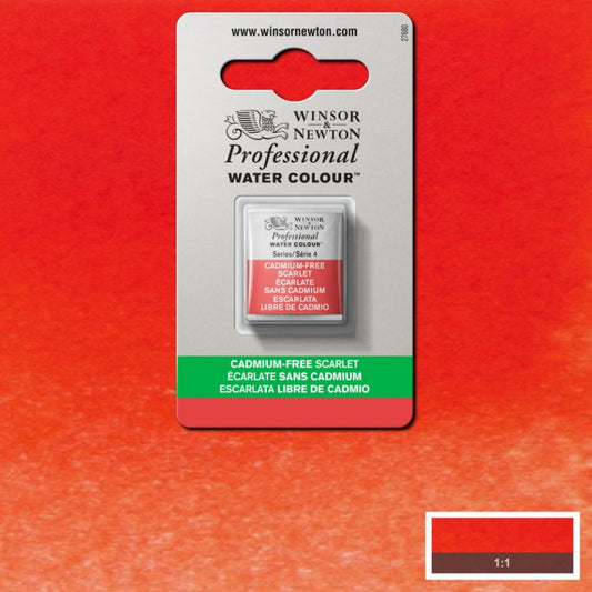 Cadmium FREE Scarlet Half Pan - S4 Professional Watercolour