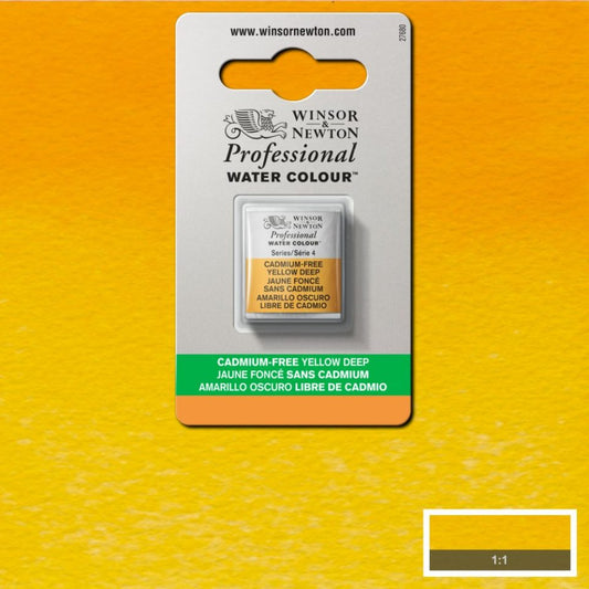 Cadmium FREE Yellow Deep Half Pan - S4 Professional Watercolour