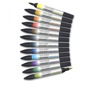 Winsor & Newton Promarker Watercolour 12 Set - Landscape Tones