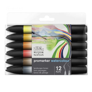 Winsor & Newton Promarker Watercolour 12 Set - Landscape Tones