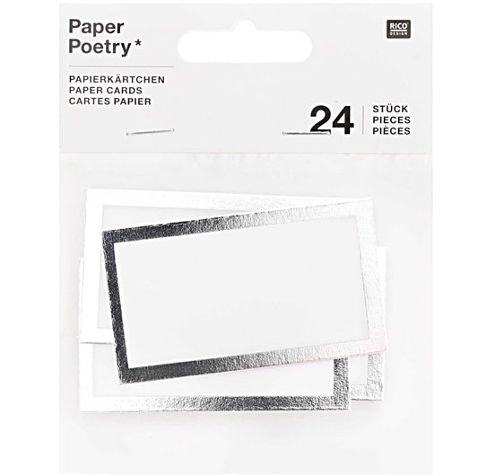 PAPER CARDS SILVER OUTLINE (24 PCS)