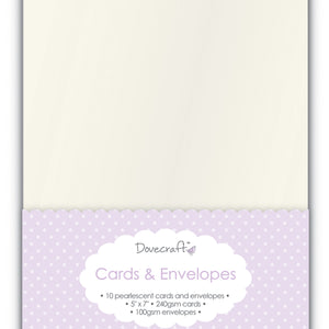 Dovecraft Rectangle Cards & Envelopes 5x7 (8 Pk) - Pearlescent