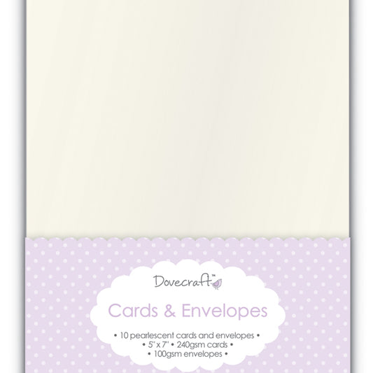 Dovecraft Rectangle Cards & Envelopes 5x7 (8 Pk) - Pearlescent