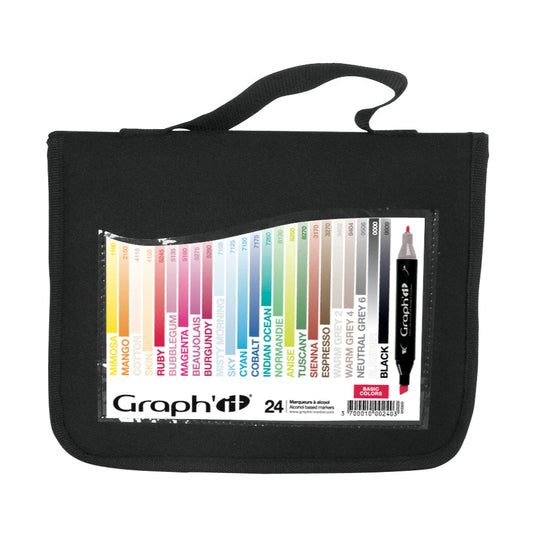 GRAPH'IT Twin-Tip Alcohol Markers - Basic (Set of 24)