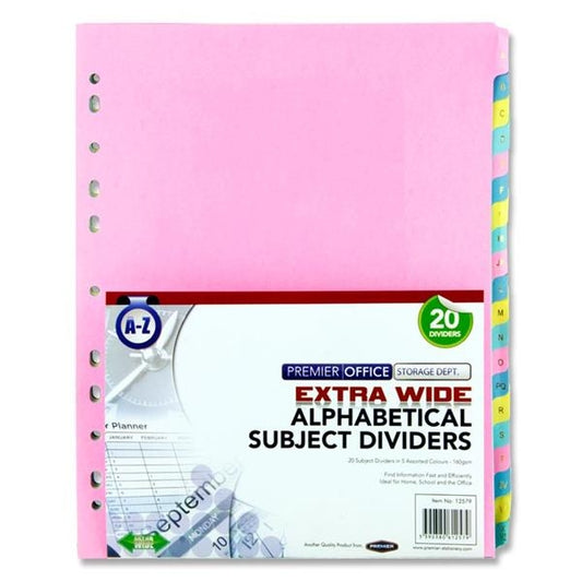 Extra Wide A-z Subject Dividers - 20 Part