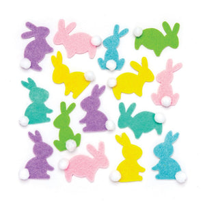 Bunny Pom Pom Felt Stickers Pack of 60