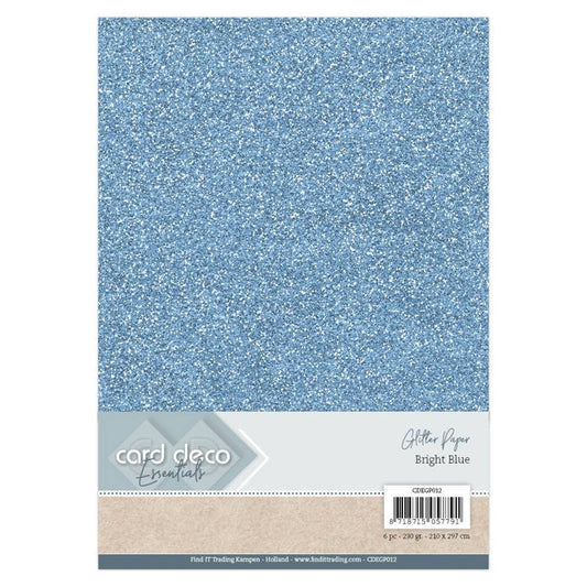 Card Deco Essentials Glitter Paper Bright Blue