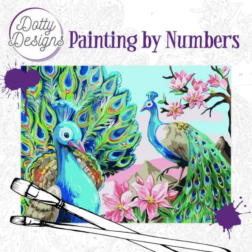 Dotty Design Paint By Numbers- Peacock