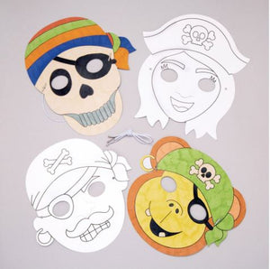 Pirate Colour-in Masks (Pack of 8)