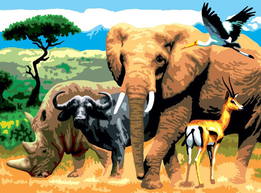 Paint By Numbers Junior Large - African Animals