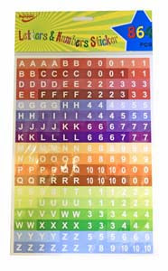 A4 LETTERS & NUMBERS STICKER SHEETS