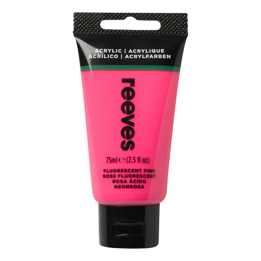 Reeves 75ml Acrylic Paint - Fluorescent Pink