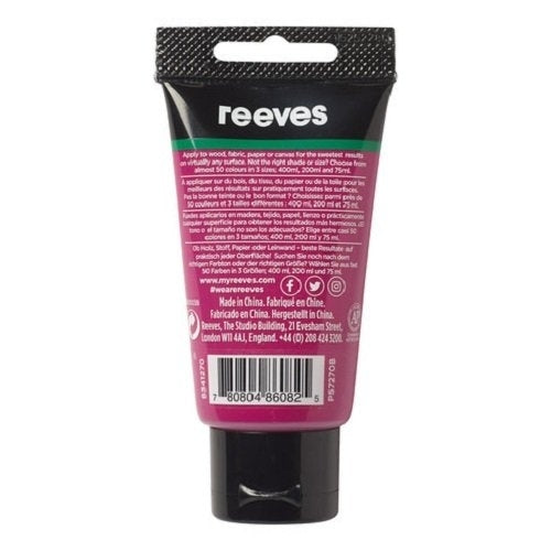 Reeves 75ml Acrylic Paint - Rose Red