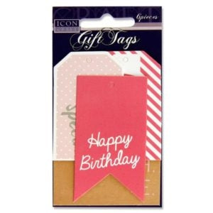 ICON PK.6 GIFT TAGS-PINK*clrnc