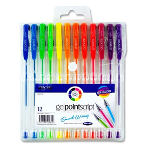 Pro:scribe Pkt.12 Gelpoint Script Gel Pens - Neon